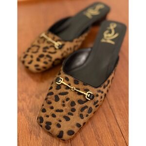 Sam Edelman Women's Size 7 Ollie Mule NEW w/box Tan Animal Print Square Toe $150